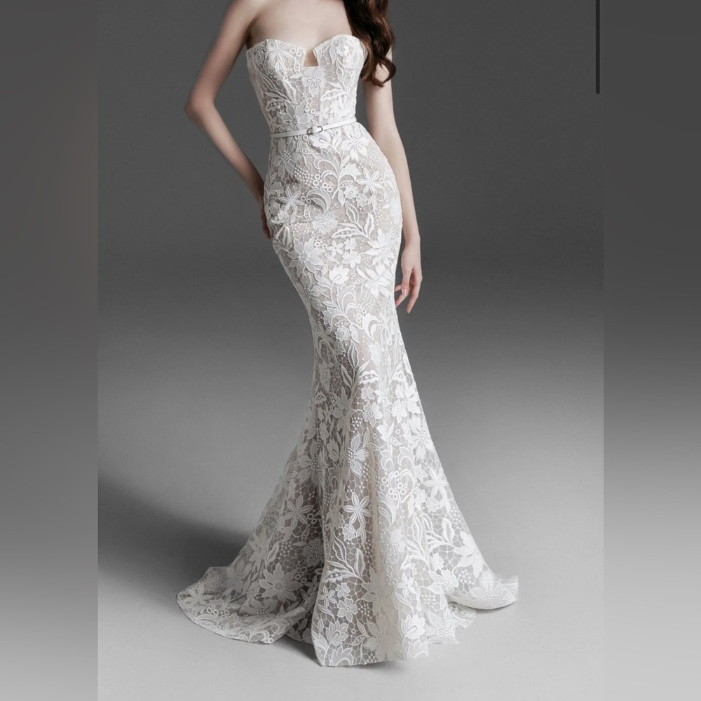 Dany Tabey Racquel Bridal Gown - Elegant Strapless Lace Bridal Dress
